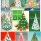 Vintage Printable Fabulous Retro Christmas Tree Collage Sheets 54 Images 2 Sizes PDF Instant Digital Download Mod Mid Century Trees