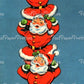 Vintage Printable Santa Claus and Snowman Pile Ups Christmas Card Images PDF Instant Digital Download Merry Kitschmas Holiday Clip Art