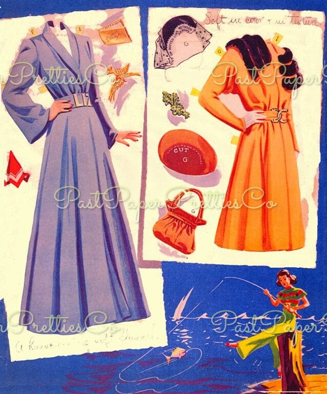 Vintage Paper Dolls Betty Field Movie Star 1943 Printable PDF Instant Digital Download Beautiful Hollywood Actress Doll Clipart