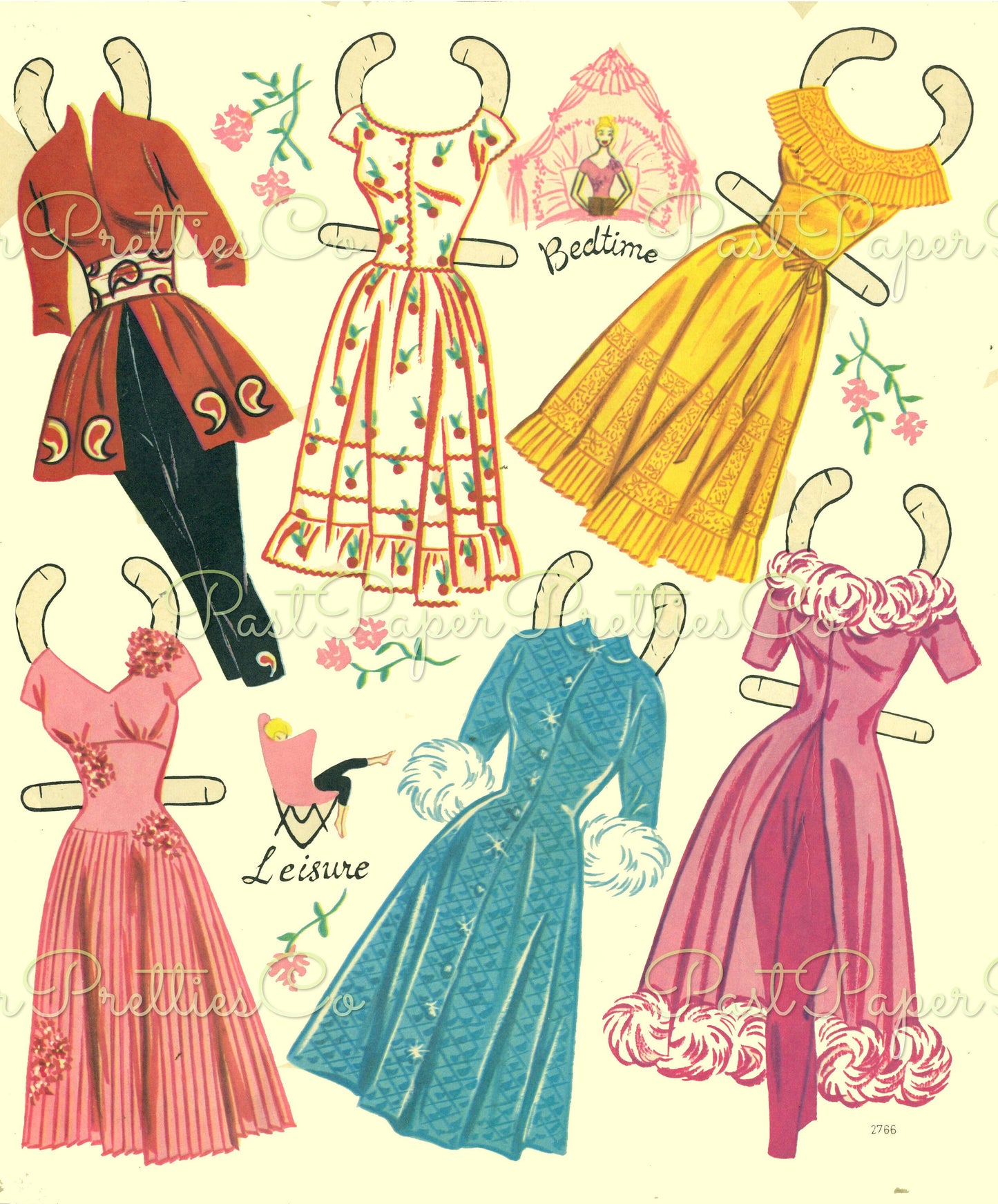 Vintage Paper Dolls Fashions for the Modern Miss c. 1962 PDF Printable Instant Digital Download 2 Pretty Models Sixties Fashions Clip Art