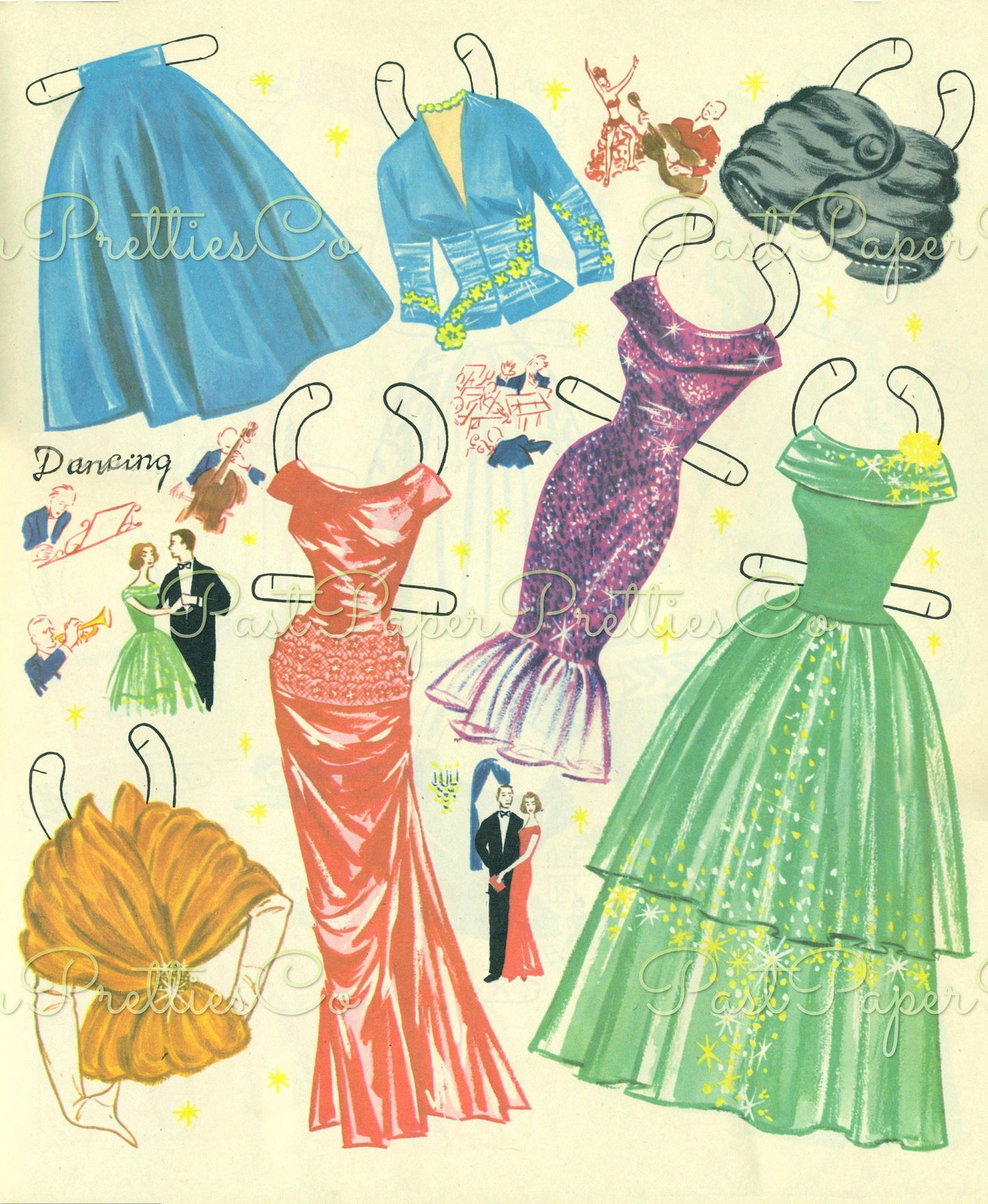 Vintage Paper Dolls Fashions for the Modern Miss c. 1962 PDF Printable Instant Digital Download 2 Pretty Models Sixties Fashions Clip Art