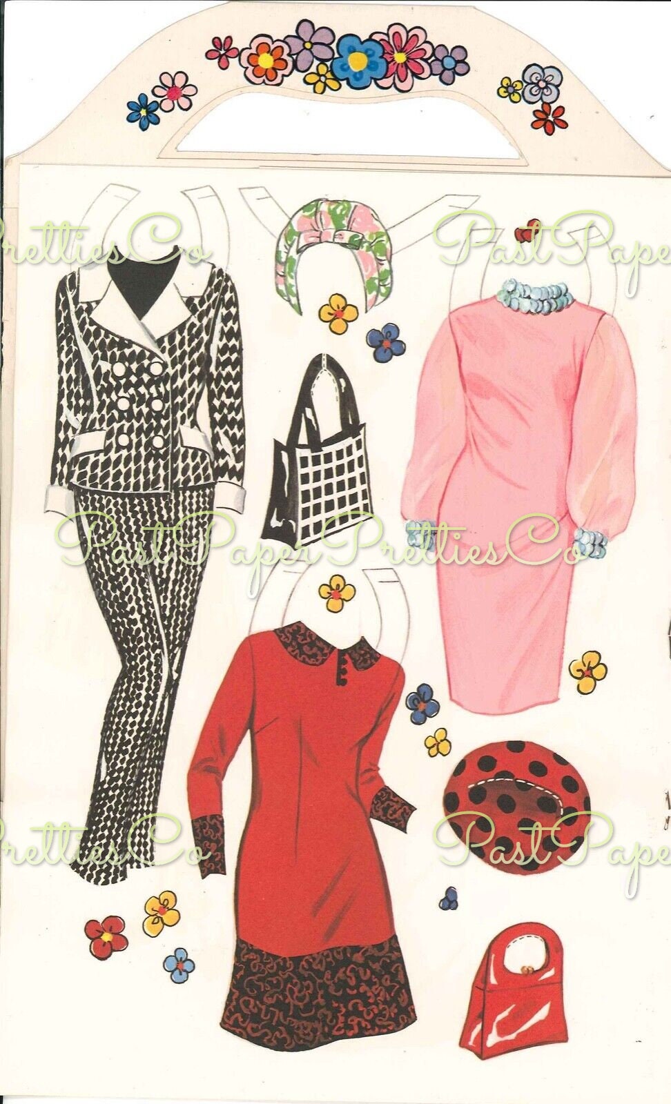 Vintage Paper Dolls Mod Fashions c. 1966 Printable PDF Instant Digital Download Sixties Fashion Model and Groovy Mod Clothing Clip Art