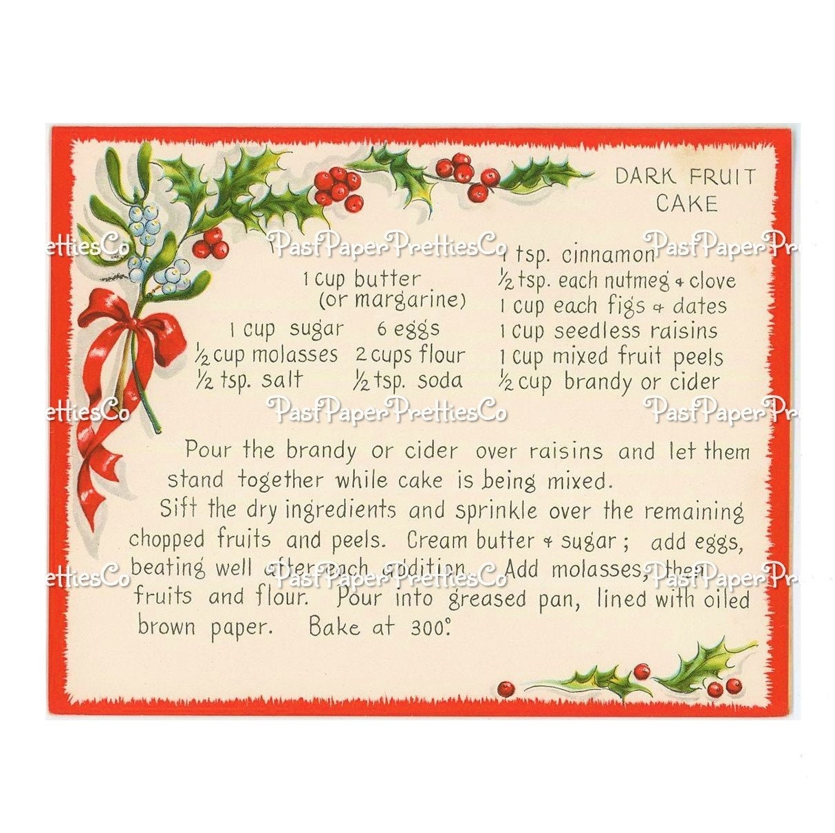 Vintage Printable Christmas Recipe Cards Mid Century Holiday Dishes c. 1950s PDF Instant Digital Download Xmas Kitchen Ephemera Clip Art