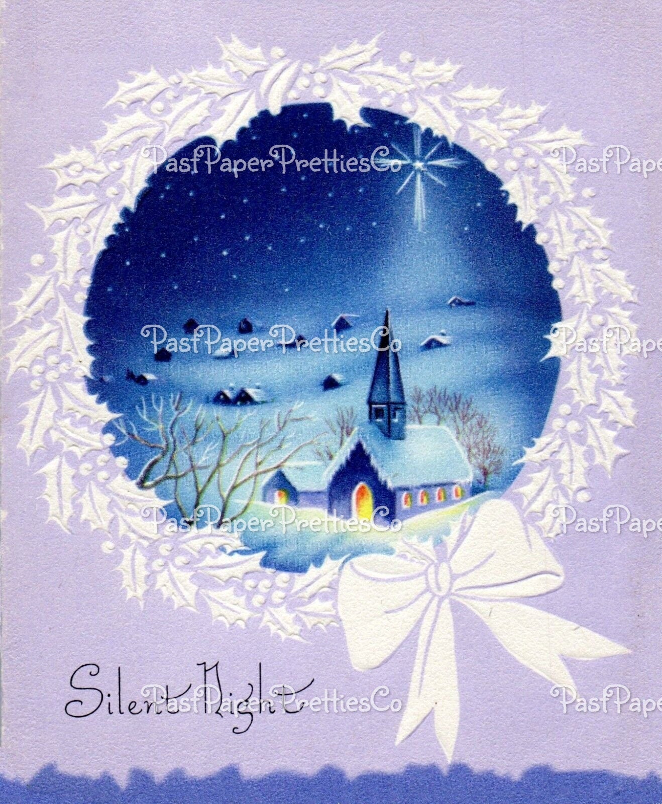 Vintage Printable Christmas Town and Church Collage Sheet & Single Card Images PDF Instant Digital Download Pretty Holiday Clipart