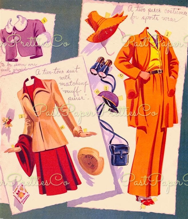 Vintage Paper Dolls Betty Field Movie Star 1943 Printable PDF Instant Digital Download Beautiful Hollywood Actress Doll Clipart