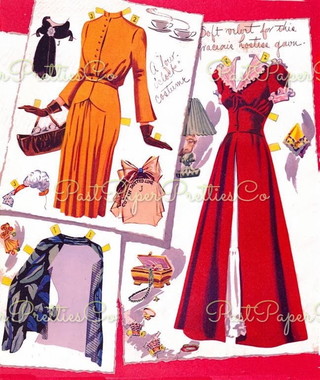 Vintage Paper Dolls Betty Field Movie Star 1943 Printable PDF Instant Digital Download Beautiful Hollywood Actress Doll Clipart