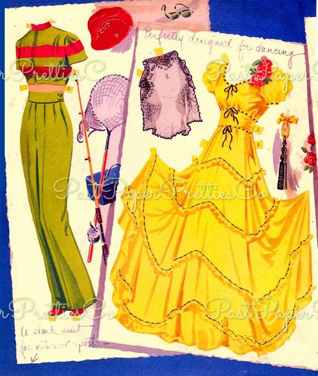 Vintage Paper Dolls Betty Field Movie Star 1943 Printable PDF Instant Digital Download Beautiful Hollywood Actress Doll Clipart