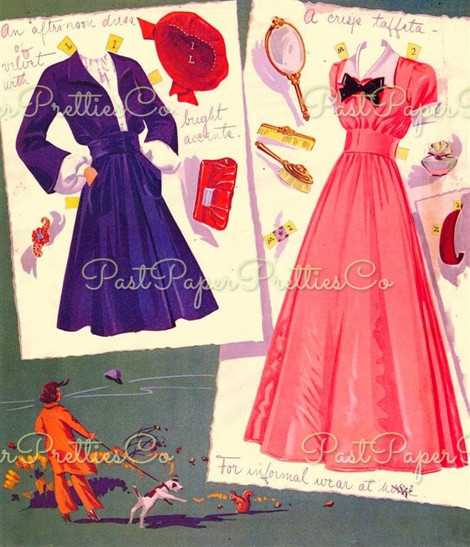 Vintage Paper Dolls Betty Field Movie Star 1943 Printable PDF Instant Digital Download Beautiful Hollywood Actress Doll Clipart