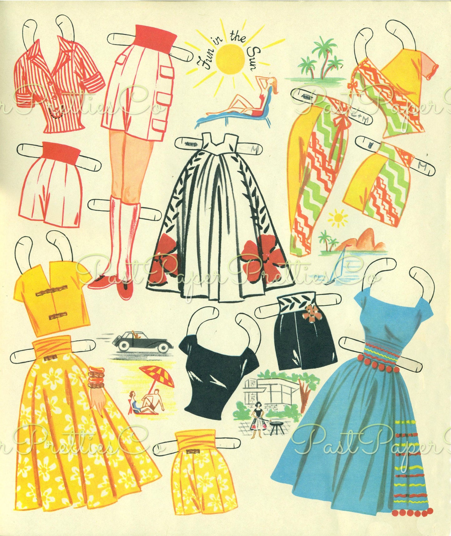 Vintage Paper Dolls Fashions for the Modern Miss c. 1962 PDF Printable Instant Digital Download 2 Pretty Models Sixties Fashions Clip Art