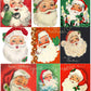 54 Vintage Printable Christmas Retro Santa Faces Heads Portraits Collage Collection MCM Santa Claus Card Images PDF Instant Digital Download