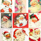 54 Vintage Printable Christmas Retro Santa Faces Heads Portraits Collage Collection MCM Santa Claus Card Images PDF Instant Digital Download