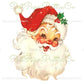 Vintage Christmas Printable Retro Jolly Smiling Santa Claus Face Red and Purple Hat Clipart Image PDF Instant Digital Download JPEG PNG