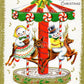 Vintage Printable Cute Snowcouple on Christmas Carousel Image Retro 1950s PDF Instant Digital Download Kitsch Snowman Clipart JPEG PNG