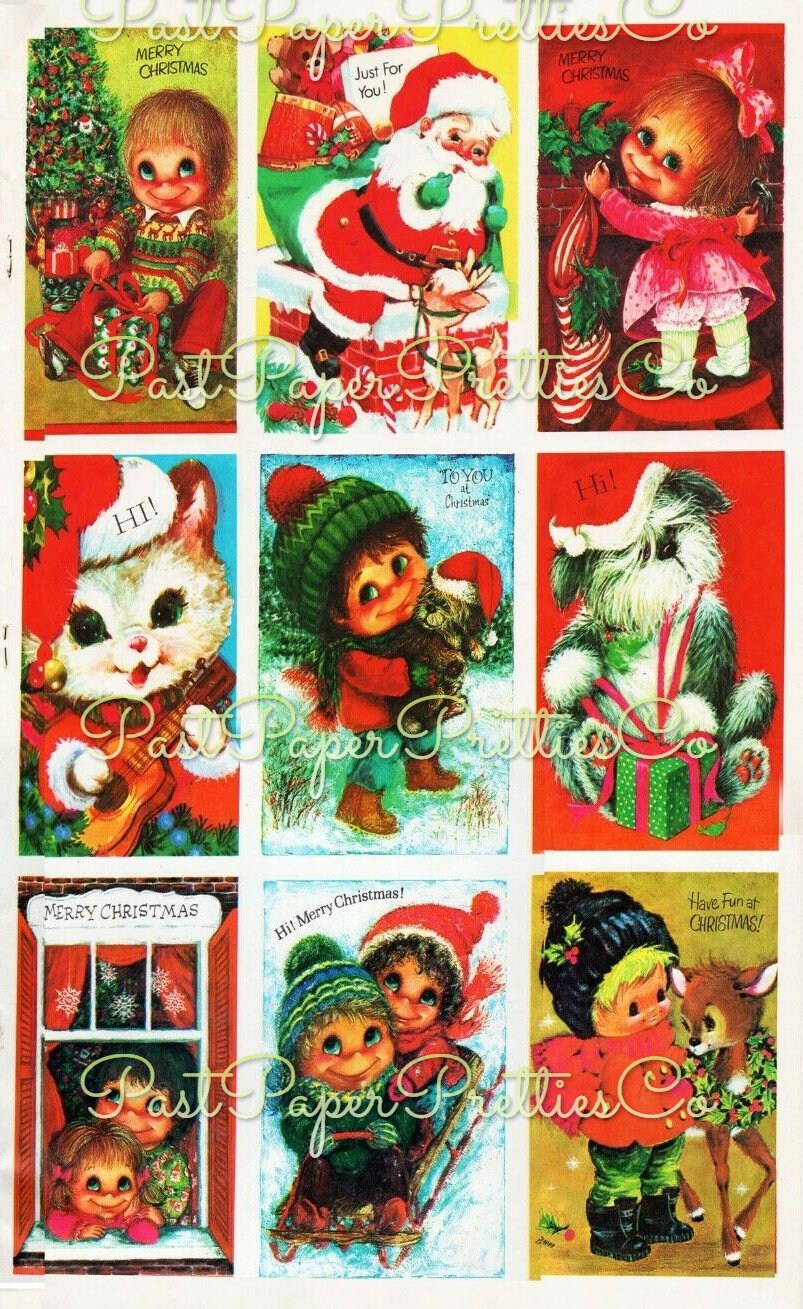 Vintage Christmas Playbook Printable Paper Activity Book c. 1970s PDF Instant Digital Download Holiday Cards Paper Dolls Crafts