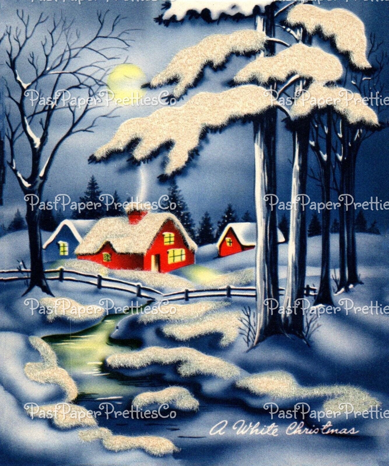 Vintage Printable Christmas Town and Church Collage Sheet & Single Card Images PDF Instant Digital Download Pretty Holiday Clipart