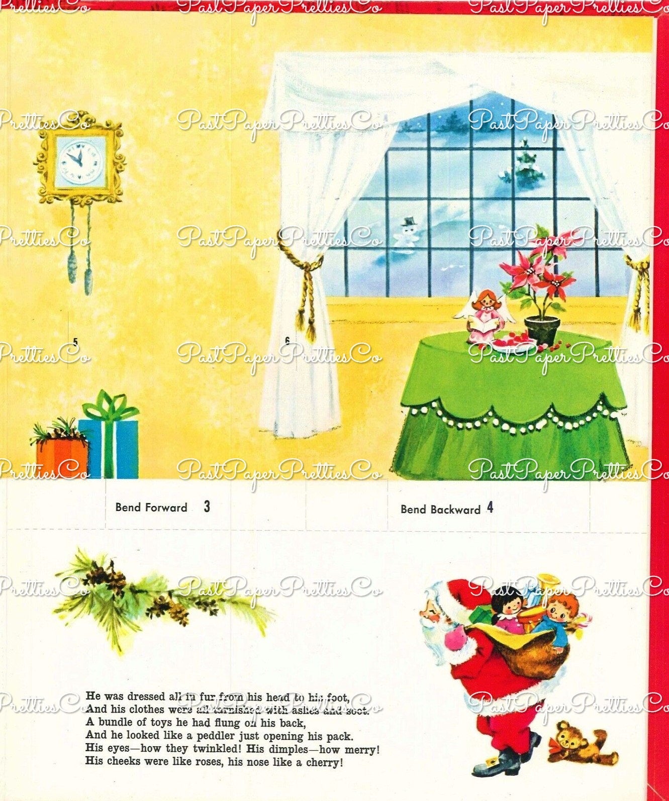 Vintage Printable The Night Before Christmas Cut Out & Assemble Playset Scene 1963 PDF Instant Digital Download Retro Paper Diorama