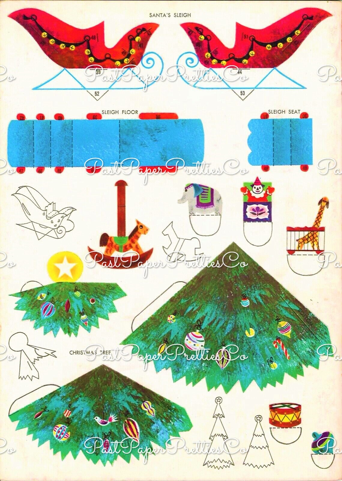 Vintage Printable The Night Before Christmas Playbook Playset Holiday Scene PDF Instant Digital Download Retro Paper Diorama