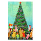 Vintage Printable Christmas In The City Town Square Tree Holiday Shoppers Card Image Instant Digital Download Mid Century Xmas Clip Art