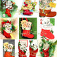 Vintage Printable Christmas Cats in Boots Card Images Collage Sheets Tags Stamps  ALL Kitty Stockings PDF Instant Digital Download