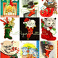 Vintage Printable Christmas Cats in Boots Card Images Collage Sheets Tags Stamps  ALL Kitty Stockings PDF Instant Digital Download