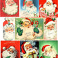 54 Vintage Printable Christmas Retro Santa Faces Heads Portraits Collage Collection MCM Santa Claus Card Images PDF Instant Digital Download