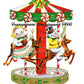 Vintage Printable Cute Snowcouple on Christmas Carousel Image Retro 1950s PDF Instant Digital Download Kitsch Snowman Clipart JPEG PNG