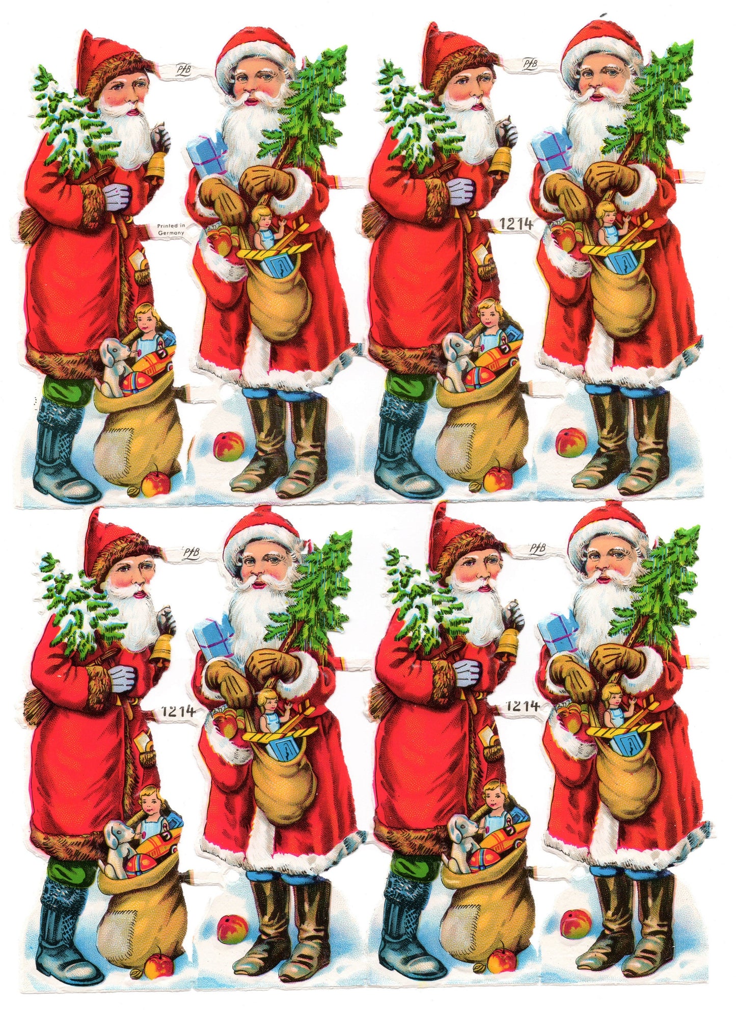 Vintage Antique Father Christmas Victorian Santa Claus Printable Paper Scraps Collage Sheets Instant Digital Download 1920s German Die Cuts