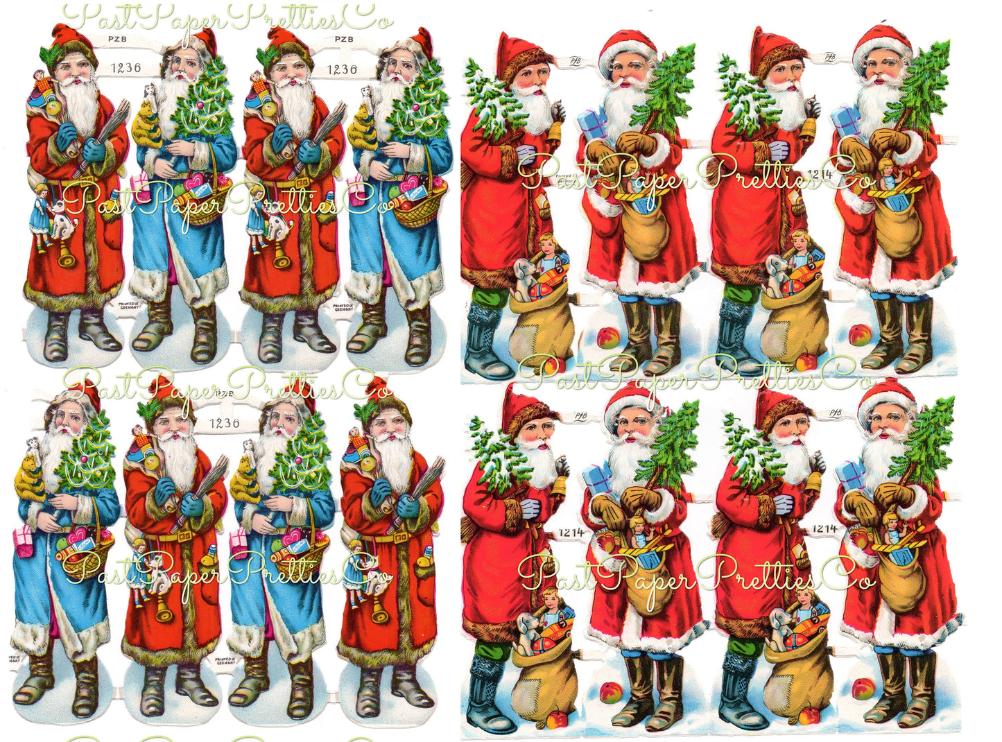 Vintage Antique Father Christmas Victorian Santa Claus Printable Paper Scraps Collage Sheets Instant Digital Download 1920s German Die Cuts