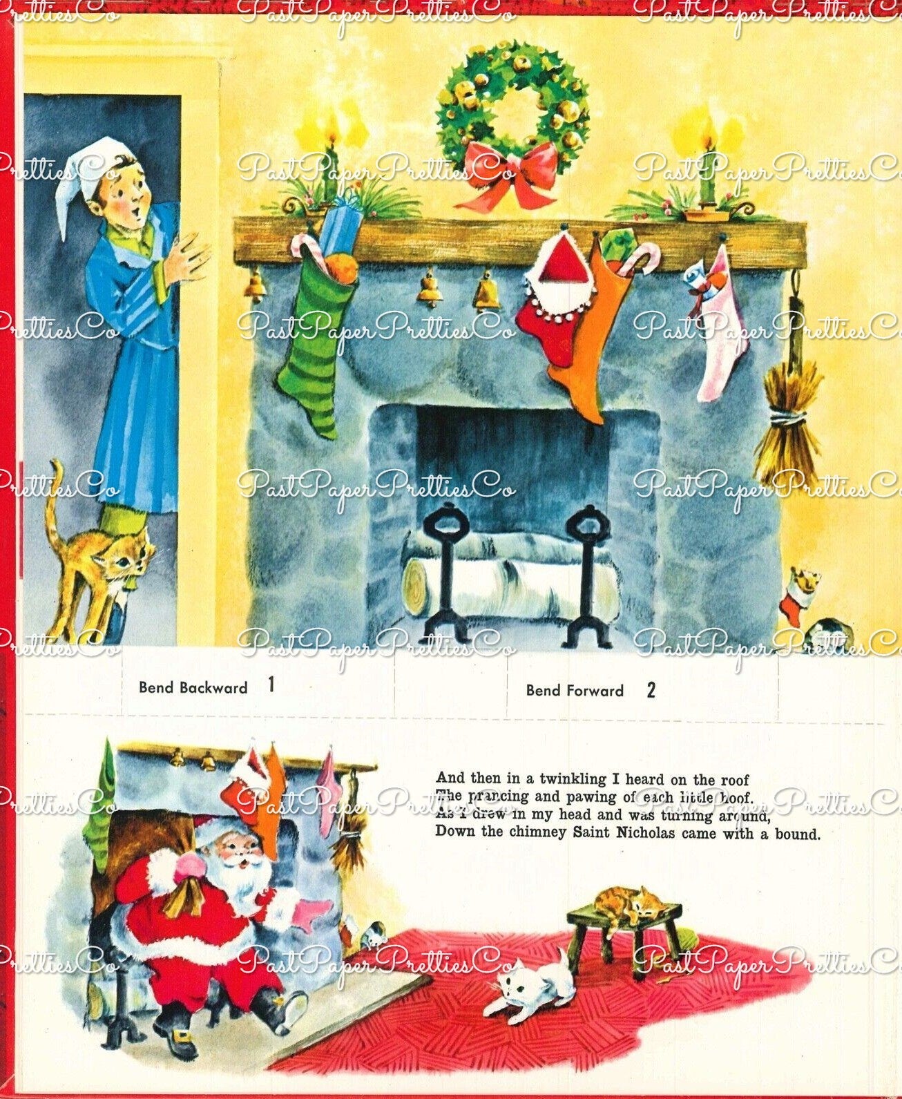 Vintage Printable The Night Before Christmas Cut Out & Assemble Playset Scene 1963 PDF Instant Digital Download Retro Paper Diorama