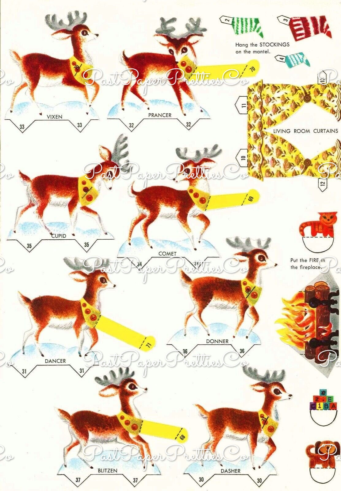 Vintage Printable The Night Before Christmas Playbook Playset Holiday Scene PDF Instant Digital Download Retro Paper Diorama