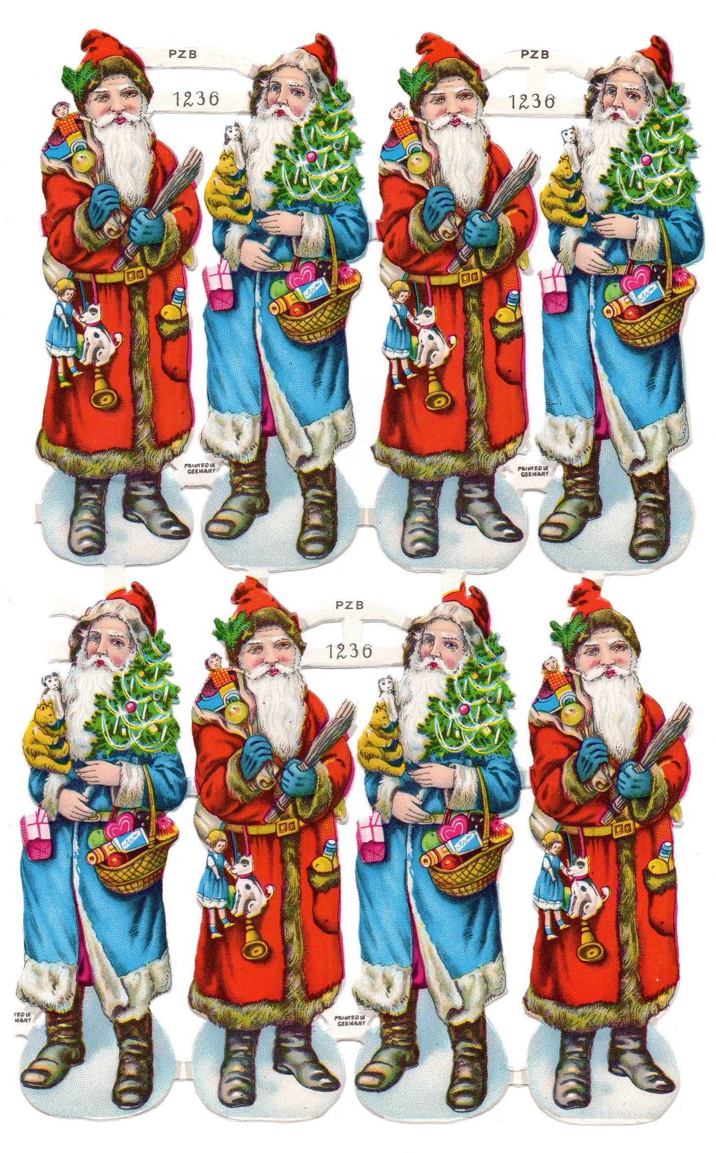 Vintage Antique Father Christmas Victorian Santa Claus Printable Paper Scraps Collage Sheets Instant Digital Download 1920s German Die Cuts