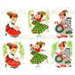 Vintage Printable Pretty Gingham Dress Christmas Girls Norcross Card Images c. 1940s PDF Instant Digital Download Cute Xmas Clipart 300 dpi