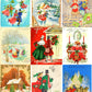 Vintage Printable Victorian Dickenson Christmas Card Collage Sheets Old Timey Images PDF Instant Digital Download Cheerful Holiday Clipart