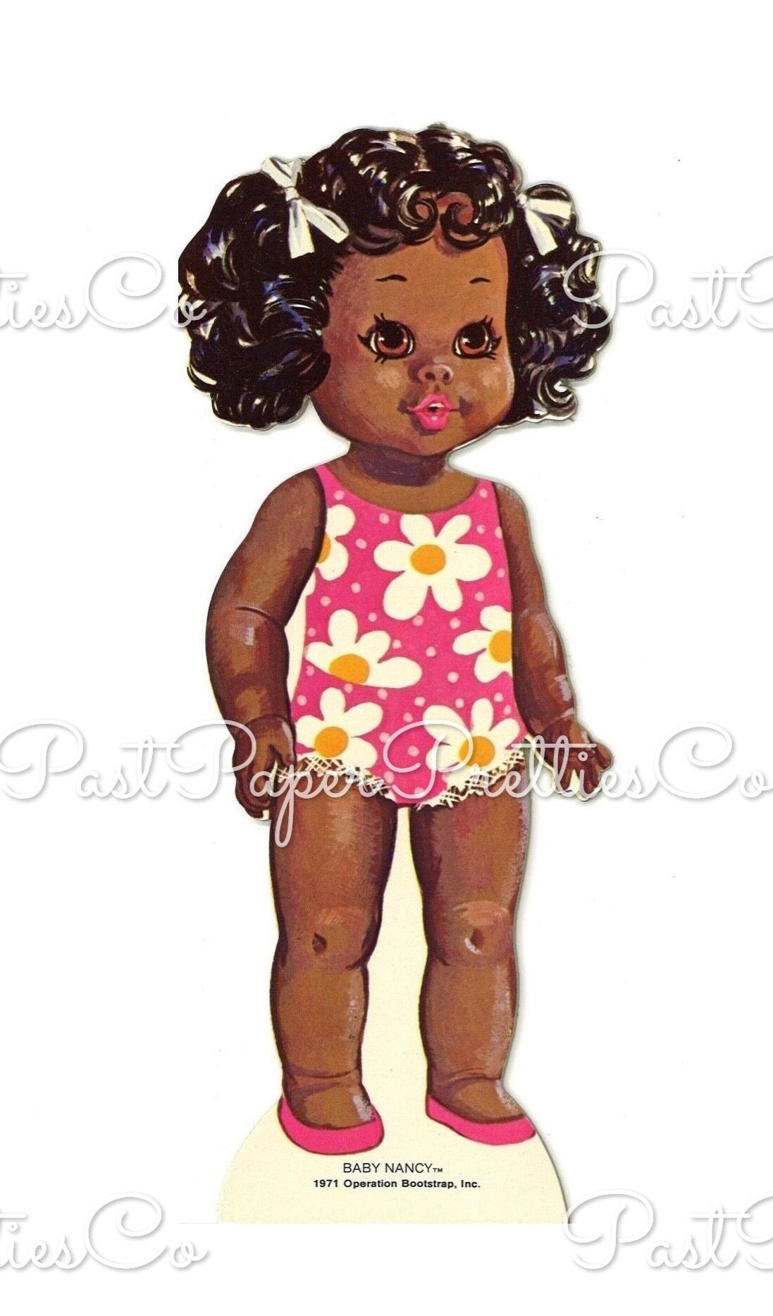 Vintage Paper Dolls Baby Nancy African American Doll c. 1971 Printable PDF Instant Digital Download Cute Black Girl Retro Childhood Toy