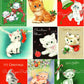 Vintage Printable Adorable Christmas Kittens Collage Sheets Retro Greeting Cards 54 Images PDF Instant Digital Download ALL Cats Clipart