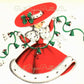 Vintage Printable Cute Miss Christmas with Jingle Bells Girl Lady Card Image c. 1950s Instant Digital Download Merry Kitschmas Clipart