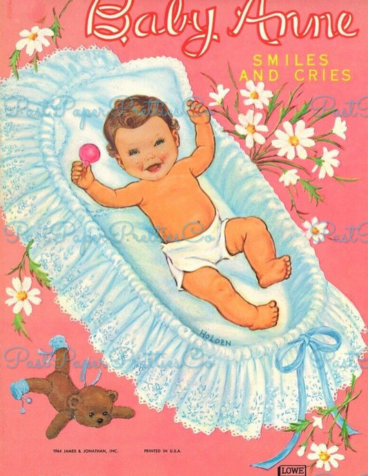 Vintage Paper Dolls Baby Anne c. 1964 Cute Little Baby Girl Printable PDF Instant Digital Download Kitsch Babies Clip Art