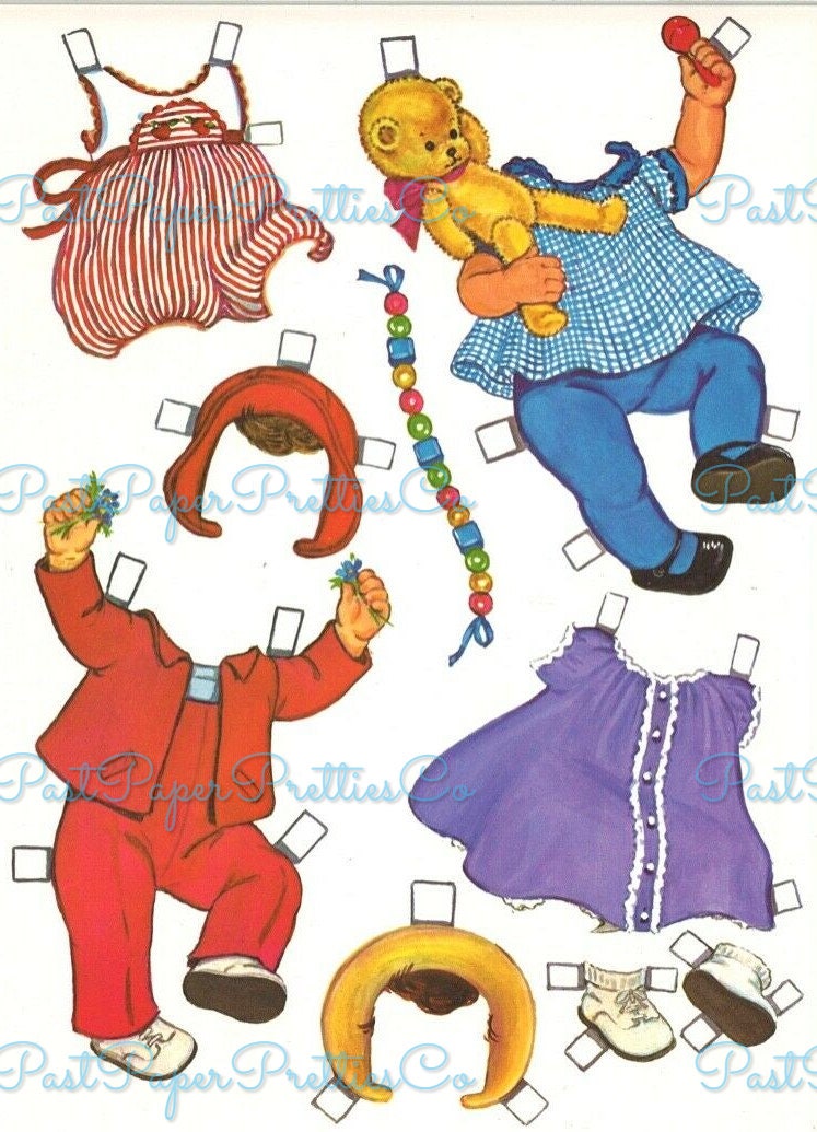 Vintage Paper Dolls Baby Anne c. 1964 Cute Little Baby Girl Printable PDF Instant Digital Download Kitsch Babies Clip Art