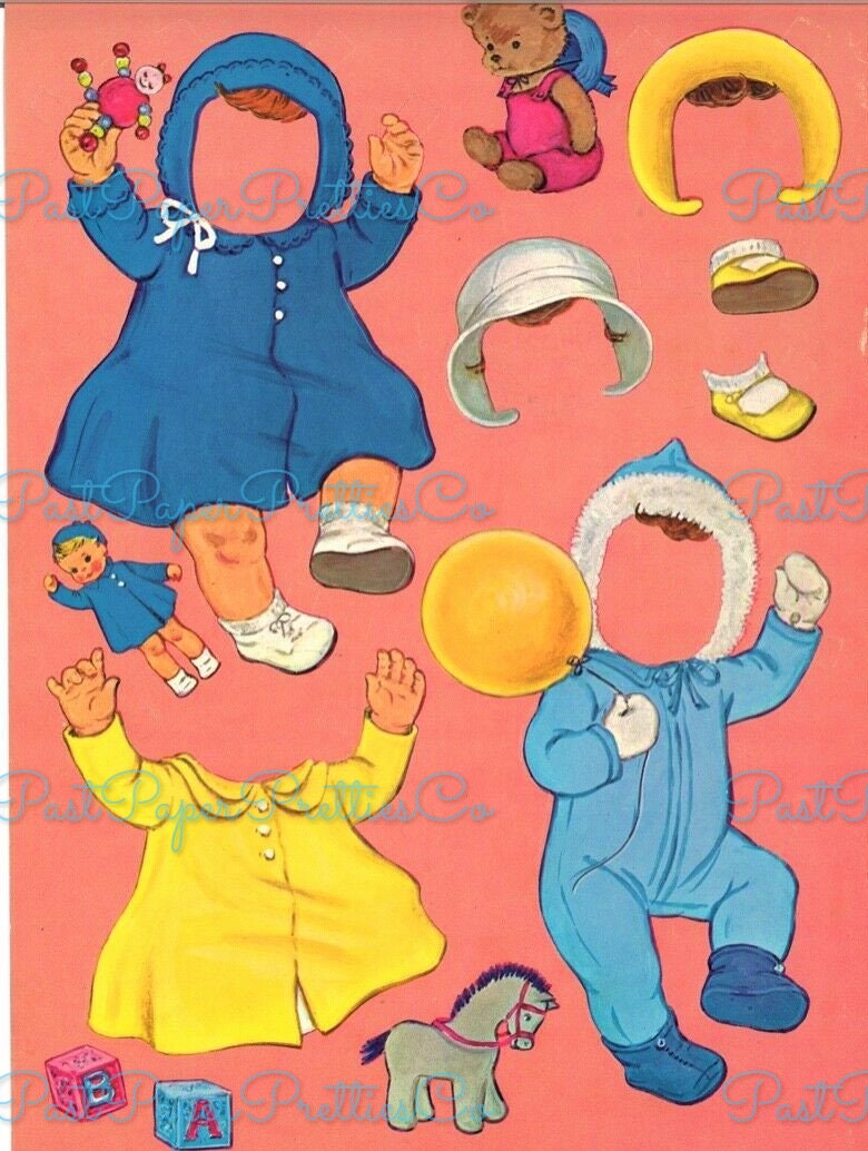 Vintage Paper Dolls Baby Anne c. 1964 Cute Little Baby Girl Printable PDF Instant Digital Download Kitsch Babies Clip Art