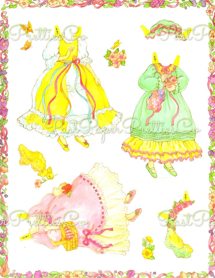 Vintage Paper Dolls Lovely Lady Locks and The Pixietails c. 1987 Printable PDF Instant Digital Download Retro 80s Toy Doll Clip Art