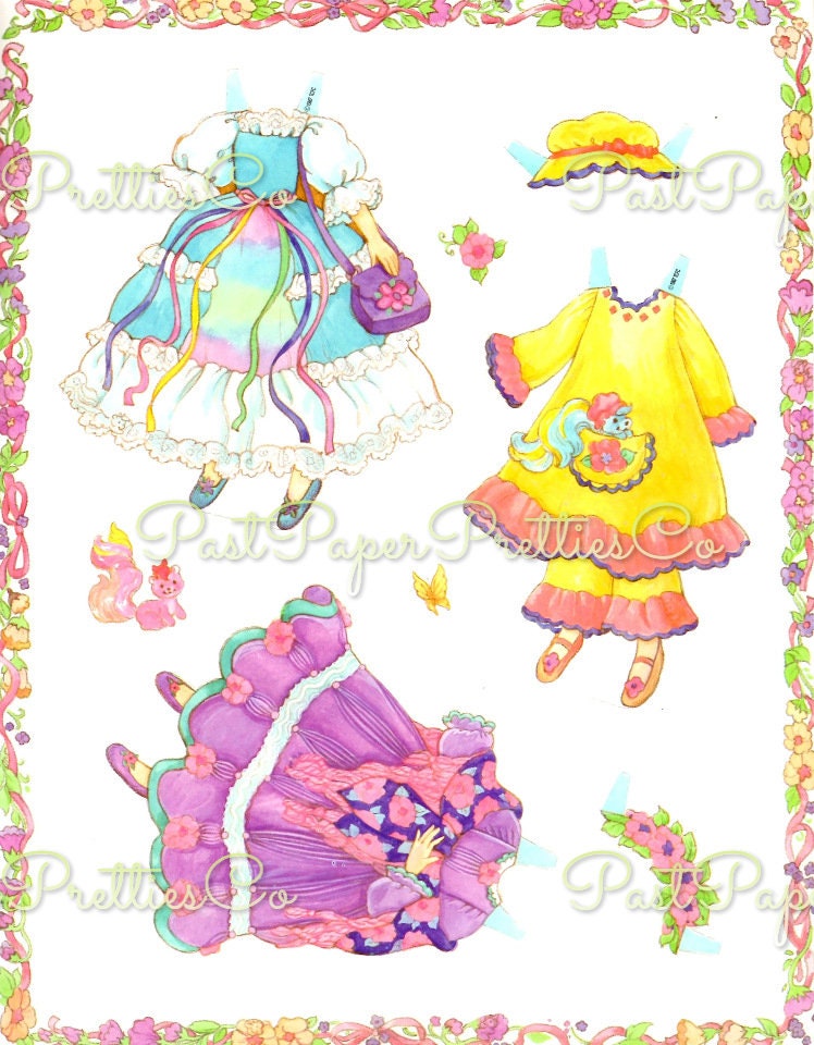 Vintage Paper Dolls Lovely Lady Locks and The Pixietails c. 1987 Printable PDF Instant Digital Download Retro 80s Toy Doll Clip Art