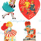 Vintage Printable Valentines Day Cards Rollerskating Girls and Boys All Roller Skate Themed Collage Sheets PDF Instant Digital Download