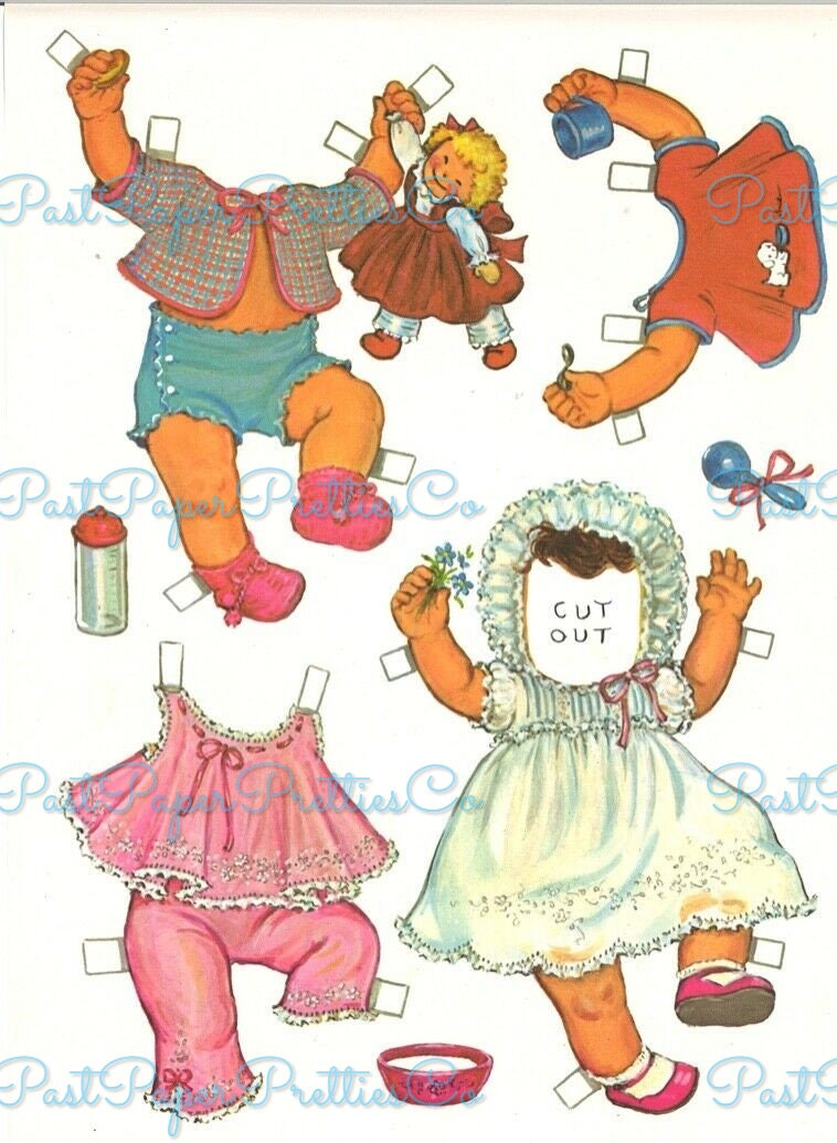 Vintage Paper Dolls Baby Anne c. 1964 Cute Little Baby Girl Printable PDF Instant Digital Download Kitsch Babies Clip Art