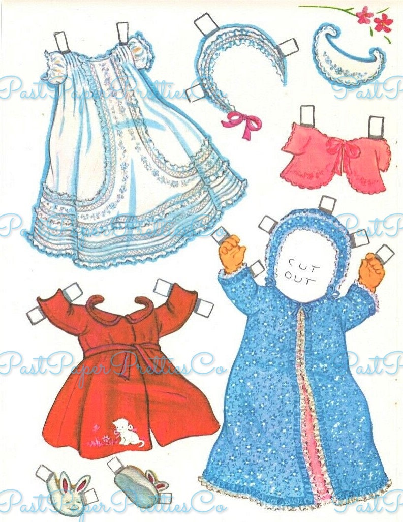 Vintage Paper Dolls Baby Anne c. 1964 Cute Little Baby Girl Printable PDF Instant Digital Download Kitsch Babies Clip Art