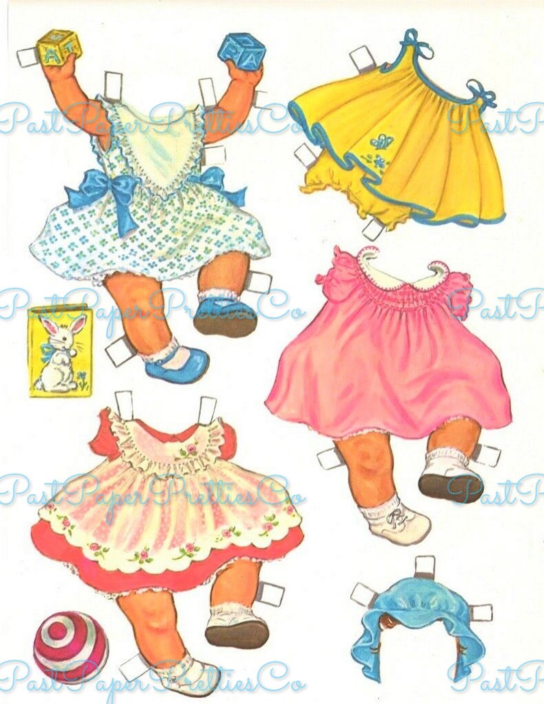 Vintage Paper Dolls Baby Anne c. 1964 Cute Little Baby Girl Printable PDF Instant Digital Download Kitsch Babies Clip Art