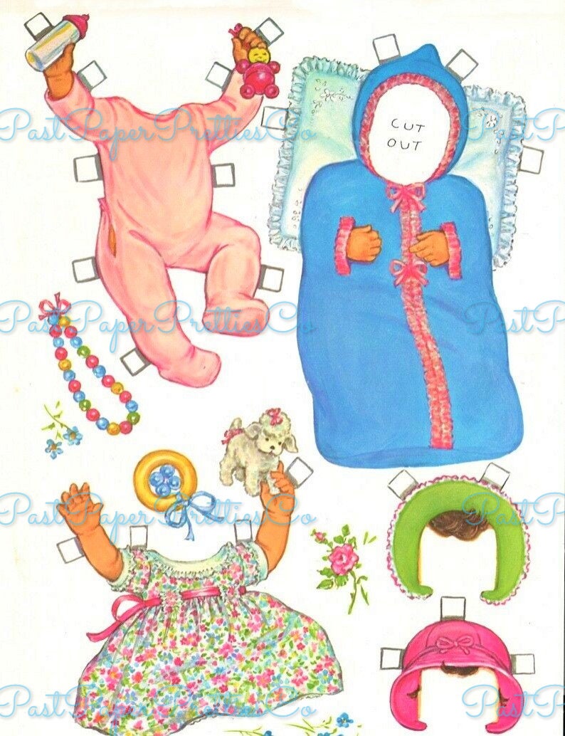 Vintage Paper Dolls Baby Anne c. 1964 Cute Little Baby Girl Printable PDF Instant Digital Download Kitsch Babies Clip Art