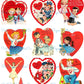 45 Vintage Printable Valentines Day Card Images All Big Red Hearts Themed Collage Sheets PDF Instant Digital Cute Kids Animals