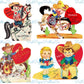 Vintage Western Valentines Day Cards Cute Cowboy Indian Themed Collage Sheets Printable PDF Instant Digital Download 64 Images 2 Sizes