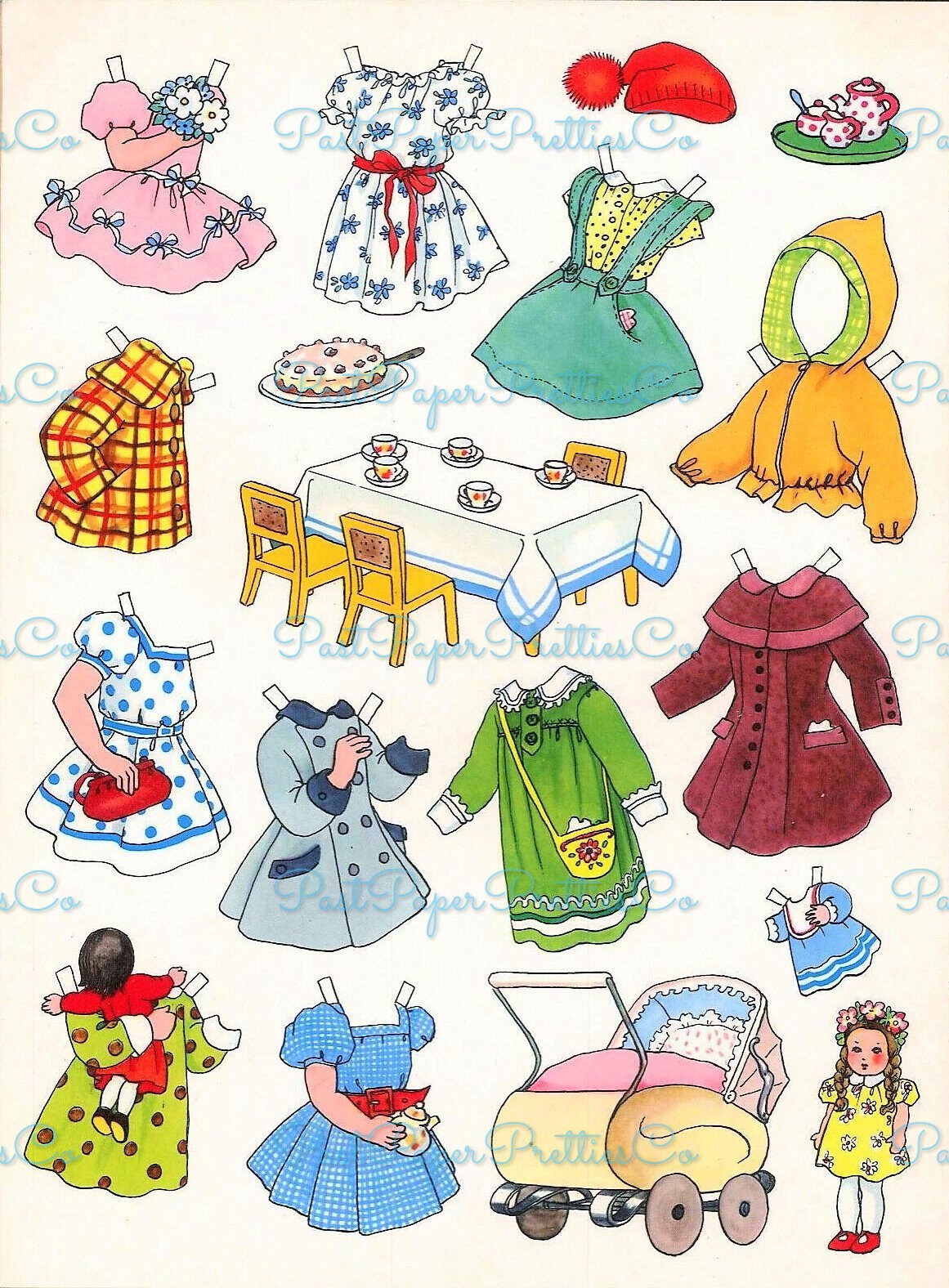 Vintage Paper Dolls My Doll's House c. 1960s Printable PDF Instant Digital Download Adorable Girls and Their Dollies Clip Art