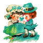 Vintage St. Patricks Day Little Irish Lad and Lassie Couple Cute Boy Girl Card Image Printable Instant Digital Download PNG JPEG